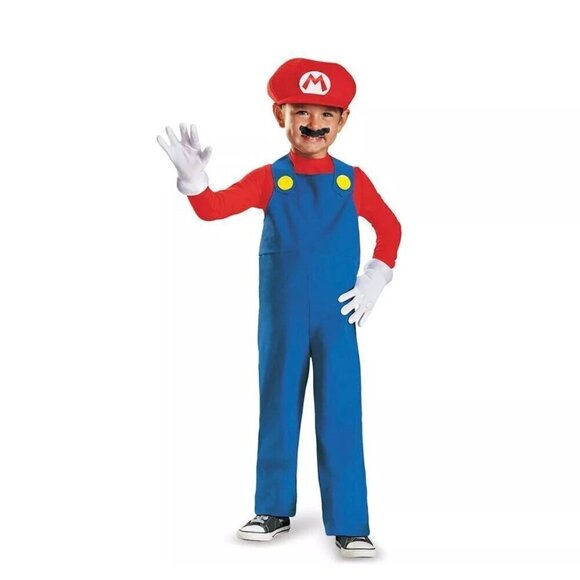 Disguise Toddler Super Mario Halloween Costume Jumpsuit Size Various - Picture 1 of 11